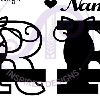 Intra απο ξύλο plywood 3mm-4mm πάχος Μονόγραμμα με κεφαλαίο παπούτσι μπαλέτου Letter R Δίασταση 9x9 cm INTRAFABR-91015579 - Image 3