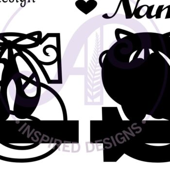 Intra απο ξύλο plywood 3mm-4mm πάχος Μονόγραμμα με κεφαλαίο παπούτσι μπαλέτου Letter S Δίασταση 9x9 cm INTRAFABR-91015607 - Image 3