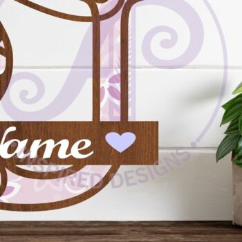 Intra απο ξύλο plywood 3mm-4mm πάχος Μονόγραμμα με κεφαλαίο παπούτσι μπαλέτου Letter U Δίασταση 9x9 cm INTRAFABR-91015640 - Image 1