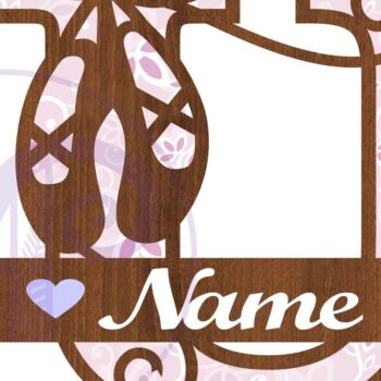 Intra απο ξύλο plywood 3mm-4mm πάχος Μονόγραμμα με κεφαλαίο παπούτσι μπαλέτου Letter U Δίασταση 9x9 cm INTRAFABR-91015640 - Image 2