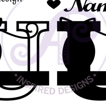 Intra απο ξύλο plywood 3mm-4mm πάχος Μονόγραμμα με κεφαλαίο παπούτσι μπαλέτου Letter U Δίασταση 9x9 cm INTRAFABR-91015640 - Image 3