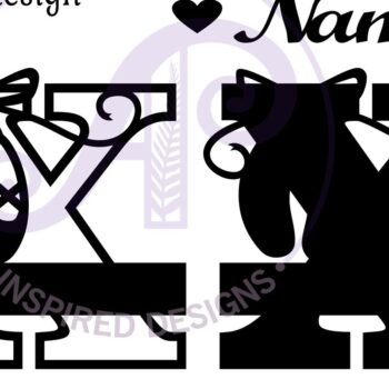 Intra απο ξύλο plywood 3mm-4mm πάχος Μονόγραμμα με κεφαλαίο παπούτσι μπαλέτου Letter X Δίασταση 9x9 cm INTRAFABR-91015704 - Image 3