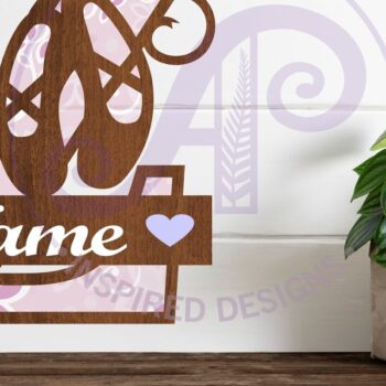 Intra απο ξύλο plywood 3mm-4mm πάχος Μονόγραμμα με κεφαλαίο παπούτσι μπαλέτου Letter Z Δίασταση 9x9 cm INTRAFABR-91015753 - Image 1