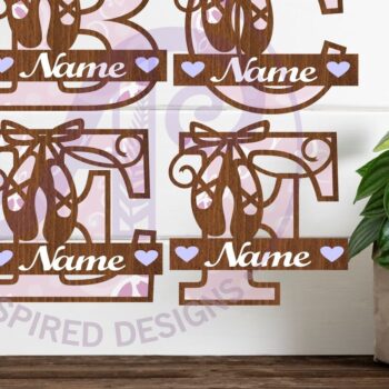 Intra απο ξύλο plywood 3mm-4mm πάχος Παπούτσια μπαλέτου Monogram Letter Όνομα πακέτου Δίασταση 30x20 cm INTRAFABR-91013721 - Image 1