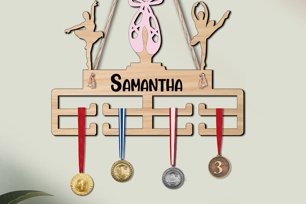 Intra απο ξύλο plywood 3mm-4mm πάχος Ballet Woman Medal Display Sport αρσενικό Δίασταση 15x15 cm INTRAFABR-120055675 - Image 1