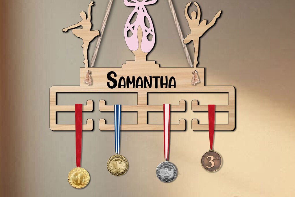 Intra απο ξύλο plywood 3mm-4mm πάχος Ballet Woman Medal Display Sport αρσενικό Δίασταση 15x15 cm INTRAFABR-120055675 - Image 2
