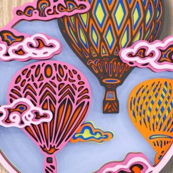 Intra απο ξύλο plywood 3mm-4mm πάχος πολλαπλών επιπέδων 3D Balloon Δίασταση 10x10 cm INTRAFABR-109489415 - Image 2