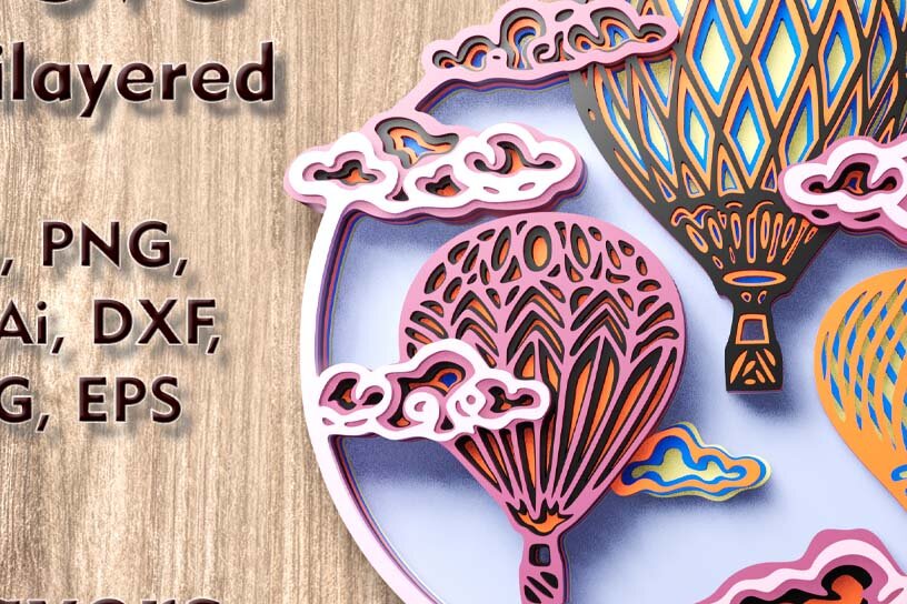 Intra απο ξύλο plywood 3mm-4mm πάχος πολλαπλών επιπέδων 3D Balloon Δίασταση 10x10 cm INTRAFABR-109489415