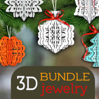 Intra απο ξύλο plywood 3mm-4mm πάχος Bandle 3D Ornaments / Handmade Ornaments Δίασταση 8x8 cm INTRAFABR-105937696 - Image 1