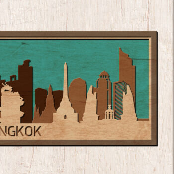 Intra απο ξύλο plywood 3mm-4mm πάχος Bangkok Skyline, πολλαπλών στρώσεων Δίασταση 30x20 cm INTRAFABR-14910414 - Image 1