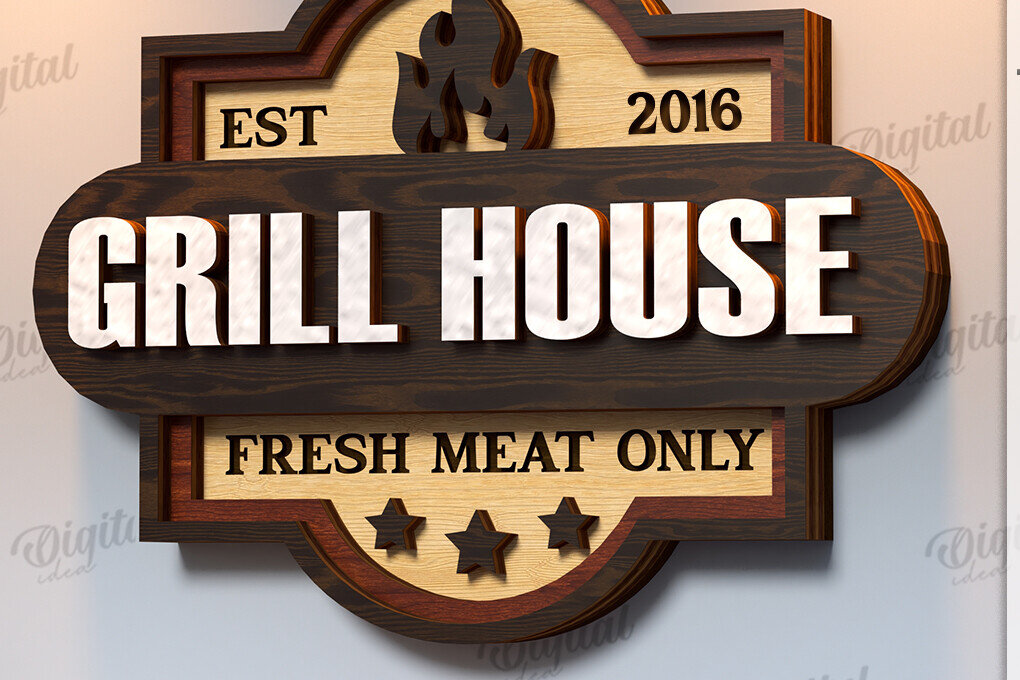 Intra απο ξύλο plywood 3mm-4mm πάχος πινακίδα μπαρ και γκριλ Δίασταση 30x20 cm INTRAFABR-123489064