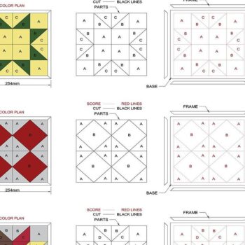 Intra απο ξύλο plywood 3mm-4mm πάχος Σχέδια παπλώματος αχυρώνα / Γεωμετρικά παπλώματα Δίασταση 30x20 cm INTRAFABR-41732098 - Image 1