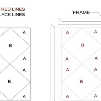 Intra απο ξύλο plywood 3mm-4mm πάχος Σχέδια παπλώματος αχυρώνα / Γεωμετρικά παπλώματα Δίασταση 30x20 cm INTRAFABR-41732098 - Image 5