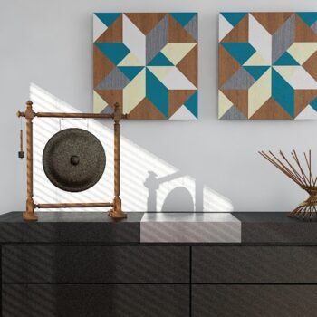 Intra απο ξύλο plywood 3mm-4mm πάχος Σχέδιο παπλωμάτων αχυρώνα Americana Patchwork Δίασταση 30x20 cm INTRAFABR-39423963 - Image 3