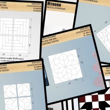 Intra απο ξύλο plywood 3mm-4mm πάχος Σχέδιο παπλωμάτων αχυρώνα Americana Patchwork Δίασταση 30x20 cm INTRAFABR-39423963 - Image 7