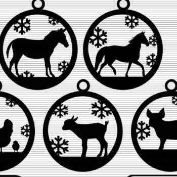 Intra απο ξύλο plywood 3mm-4mm πάχος Barnyard Στολίδι Χριστουγεννιάτικου Δέντρου Δίασταση 8x8 cm INTRAFABR-43250668 - Image 1