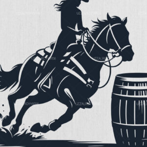 Intra απο ξύλο plywood 3mm-4mm πάχος Barrel Racing Woman and Man on Horse Δίασταση 40x40 cm INTRAFABR-97992794
