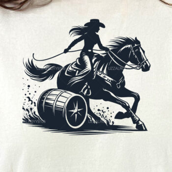 Intra απο ξύλο plywood 3mm-4mm πάχος Barrel Racing Woman and Man on Horse Δίασταση 40x40 cm INTRAFABR-97994207 - Image 3