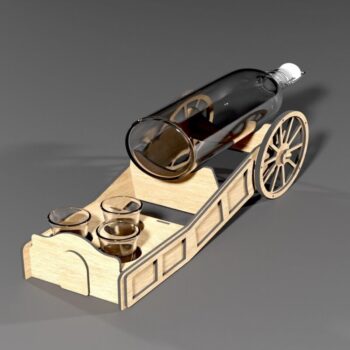 Intra απο ξύλο plywood 3mm-4mm πάχος Βάση Barware για μπουκάλι με Shot  Δίασταση 15x15 cm INTRAFABR-113817294 - Image 2