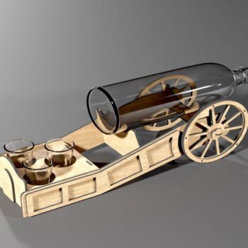 Intra απο ξύλο plywood 3mm-4mm πάχος Βάση Barware για μπουκάλι με Shot  Δίασταση 15x15 cm INTRAFABR-113817294 - Image 3