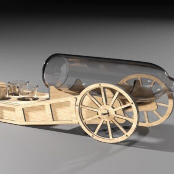 Intra απο ξύλο plywood 3mm-4mm πάχος Βάση Barware για μπουκάλι με Shot  Δίασταση 15x15 cm INTRAFABR-113817294 - Image 4