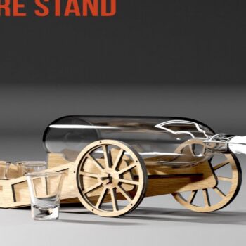 Intra απο ξύλο plywood 3mm-4mm πάχος Βάση Barware για μπουκάλι με Shot  Δίασταση 15x15 cm INTRAFABR-113817294 - Image 10