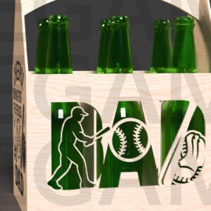 Intra απο ξύλο plywood 3mm-4mm πάχος Baseball Dad Beer Caddy Δίασταση 15×15 cm INTRAFABR-122114040