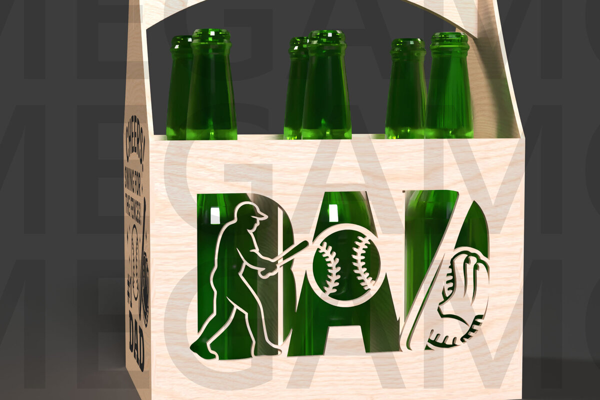 Intra απο ξύλο plywood 3mm-4mm πάχος Baseball Dad Beer Caddy Δίασταση 15x15 cm INTRAFABR-122114040