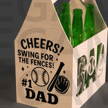 Intra απο ξύλο plywood 3mm-4mm πάχος Baseball Dad Beer Caddy Δίασταση 15x15 cm INTRAFABR-122114040 - Image 2