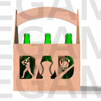 Intra απο ξύλο plywood 3mm-4mm πάχος Baseball Dad Beer Caddy Δίασταση 15x15 cm INTRAFABR-122438262 - Image 2