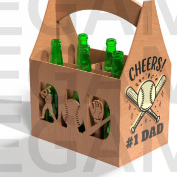 Intra απο ξύλο plywood 3mm-4mm πάχος Baseball Dad Beer Caddy Δίασταση 15x15 cm INTRAFABR-122438262 - Image 4