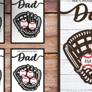 Intra απο ξύλο plywood 3mm-4mm πάχος Σχέδιο λέιζερ Baseball Dad | Ημέρα του Πατέρα Δίασταση 30x20 cm INTRAFABR-123571609
