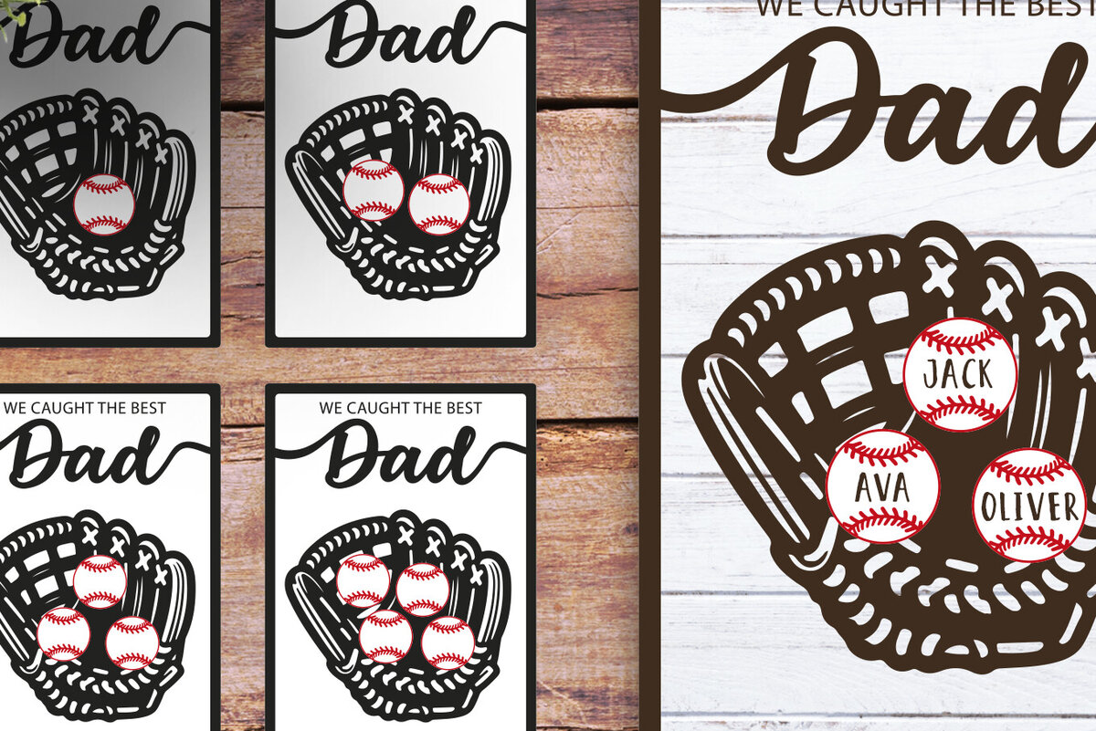 Intra απο ξύλο plywood 3mm-4mm πάχος Σχέδιο λέιζερ Baseball Dad | Ημέρα του Πατέρα Δίασταση 30x20 cm INTRAFABR-123571609 - Image 1
