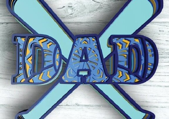 Intra απο ξύλο plywood 3mm-4mm πάχος Baseball Dad, mandala, , 5 layers Δίασταση 30x30 cm INTRAFABR-31754412