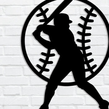 Intra απο ξύλο plywood 3mm-4mm πάχος Μεταλλική επιγραφή του μπέιζμπολ, τοίχου Δίασταση 40x40 cm INTRAFABR-89287545 - Image 1