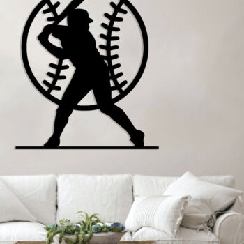 Intra απο ξύλο plywood 3mm-4mm πάχος Μεταλλική επιγραφή του μπέιζμπολ, τοίχου Δίασταση 40x40 cm INTRAFABR-89287545 - Image 2