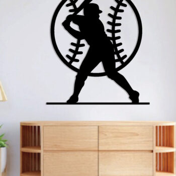 Intra απο ξύλο plywood 3mm-4mm πάχος Μεταλλική επιγραφή του μπέιζμπολ, τοίχου Δίασταση 40x40 cm INTRAFABR-89287545 - Image 3