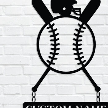 Intra απο ξύλο plywood 3mm-4mm πάχος Μεταλλική επιγραφή του μπέιζμπολ, τοίχου Δίασταση 40x40 cm INTRAFABR-89297465 - Image 1