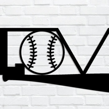 Intra απο ξύλο plywood 3mm-4mm πάχος Μεταλλική επιγραφή του μπέιζμπολ, τοίχου Δίασταση 40x40 cm INTRAFABR-89211067 - Image 1