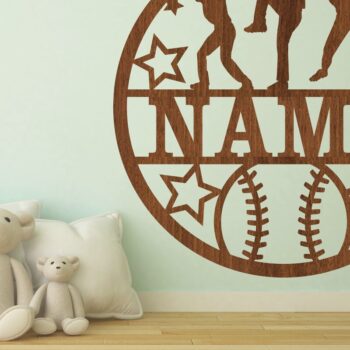 Intra απο ξύλο plywood 3mm-4mm πάχος Πινακίδα ονόματος μπέιζμπολ Γυναικείο αποκοπής Δίασταση 30x20 cm INTRAFABR-68101476 - Image 1