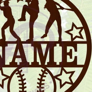 Intra απο ξύλο plywood 3mm-4mm πάχος Πινακίδα ονόματος μπέιζμπολ Γυναικείο αποκοπής Δίασταση 30x20 cm INTRAFABR-68101476 - Image 2