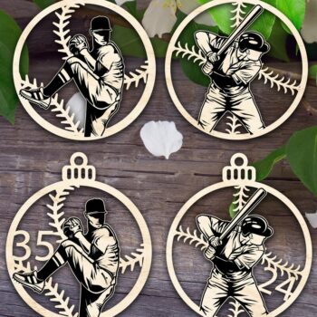 Intra απο ξύλο plywood 3mm-4mm πάχος Στολίδια του μπέιζμπολ Δίασταση 8x8 cm INTRAFABR-33978864 - Image 1