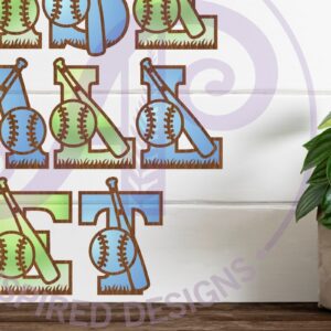 Intra απο ξύλο plywood 3mm-4mm πάχος Μπέιζμπολ/σόφτμπολ Γράμματα νυχτερίδας και μπάλας Δίασταση 5x5 cm INTRAFABR-89968556