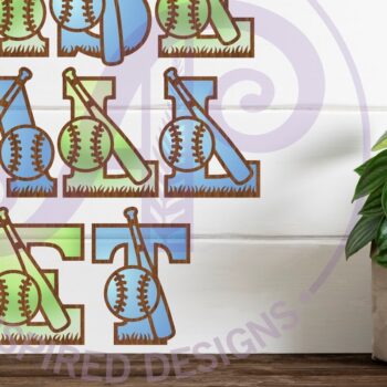 Intra απο ξύλο plywood 3mm-4mm πάχος Μπέιζμπολ/σόφτμπολ Γράμματα νυχτερίδας και μπάλας Δίασταση 5x5 cm INTRAFABR-89968556 - Image 1