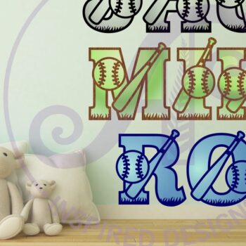 Intra απο ξύλο plywood 3mm-4mm πάχος Μπέιζμπολ/σόφτμπολ Γράμματα νυχτερίδας και μπάλας Δίασταση 5x5 cm INTRAFABR-89968556 - Image 2