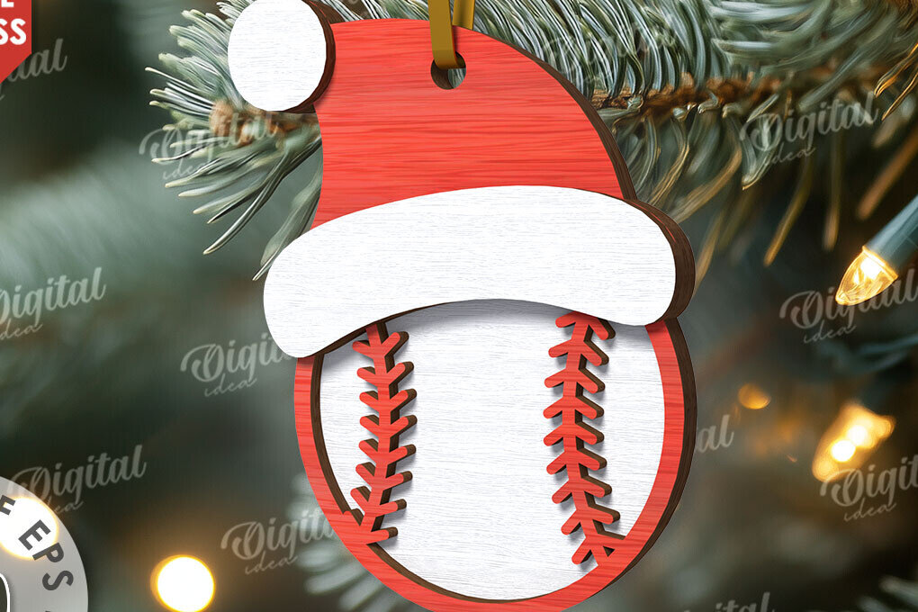 Intra απο ξύλο plywood 3mm-4mm πάχος Μπέιζμπολ Αθλητικό Χριστουγεννιάτικο στολίδι Λέιζερ Δίασταση 8x8 cm INTRAFABR-110767709