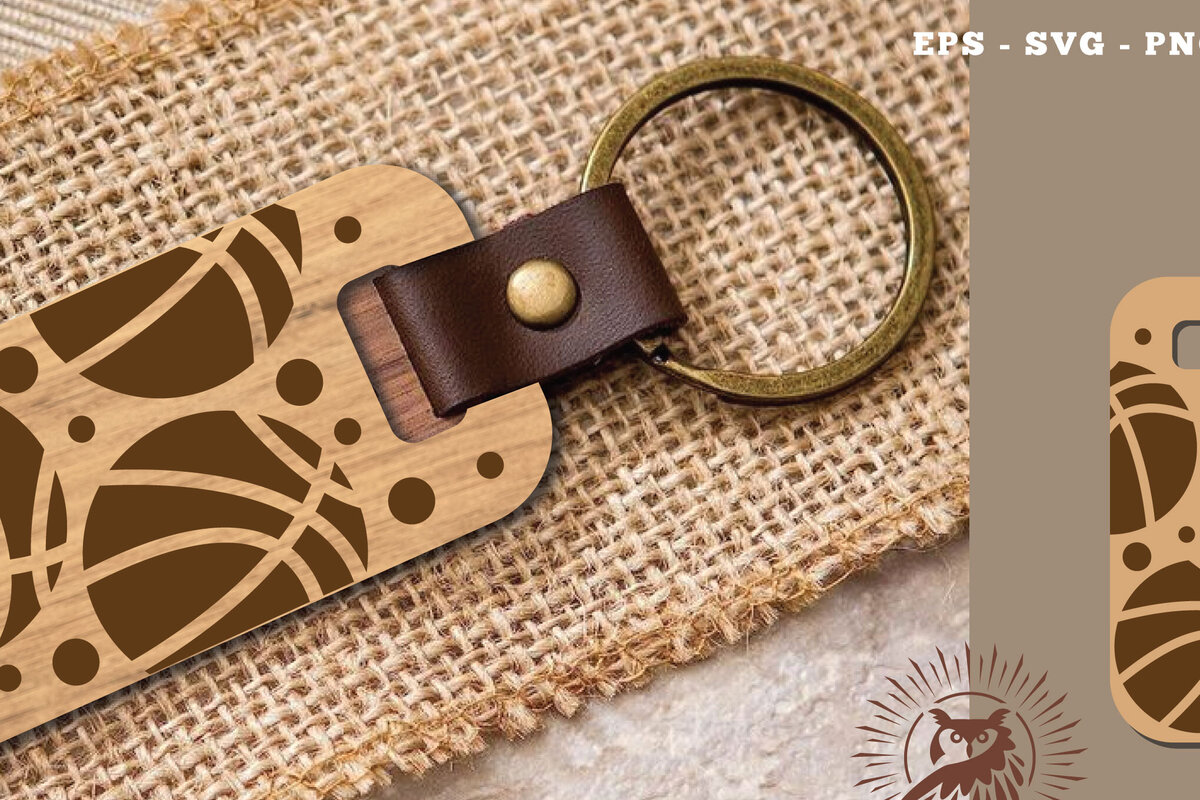 Intra απο ξύλο plywood 3mm-4mm πάχος Μπρελόκ με  Ball Basket Δίασταση 6x6 cm INTRAFABR-116153545