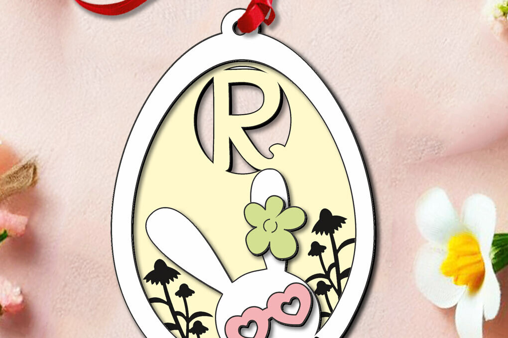 Intra απο ξύλο plywood 3mm-4mm πάχος Καλάθι Ετικέτα Πασχαλινό γράμμα R Αυγό λαγουδάκι Δίασταση 8x8 cm INTRAFABR-118820870