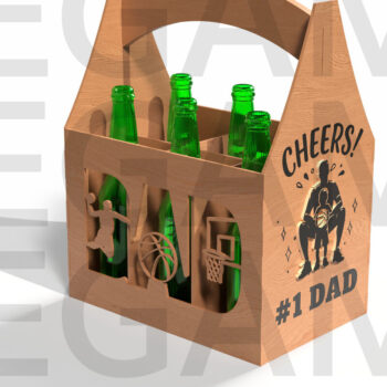 Intra απο ξύλο plywood 3mm-4mm πάχος Basketball Dad Beer Caddy Δίασταση 15x15 cm INTRAFABR-122438256 - Image 2