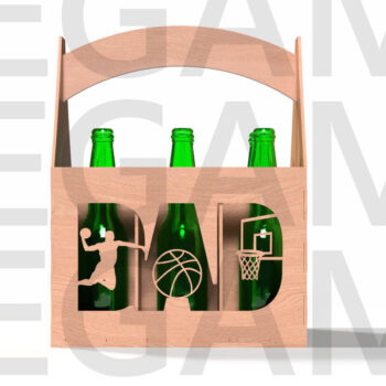 Intra απο ξύλο plywood 3mm-4mm πάχος Basketball Dad Beer Caddy Δίασταση 15x15 cm INTRAFABR-122438256 - Image 3